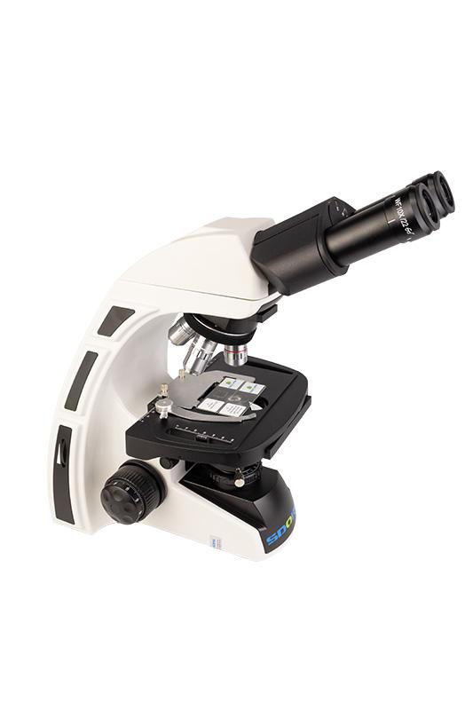 Microscópio Biológico Binocular Planacromático Infinito ICS (SISTEMA DE CORREÇÃO INFINITA) com Aumento de 40x a 1.600x e Iluminação de 5W