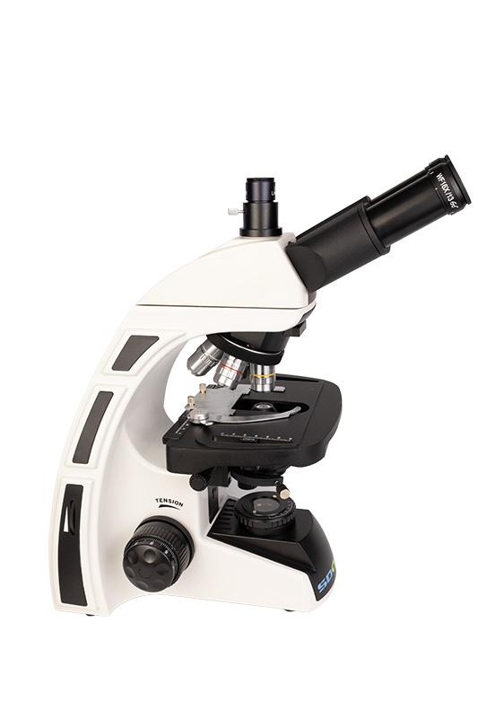 Microscópio Biológico Trinocular Planacromático Infinito ICS (SISTEMA DE CORREÇÃO INFINITA) com Aumento de 40x a 1.600x e Iluminação de 5W 